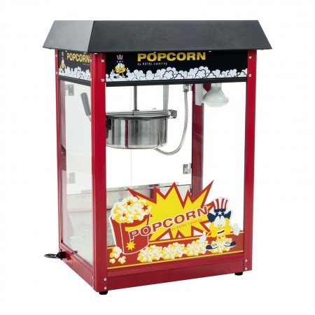 Barowa maszyna do popcornu z czarnym daszkiem Barowa maszyna do popcornu z czarnym daszkiem