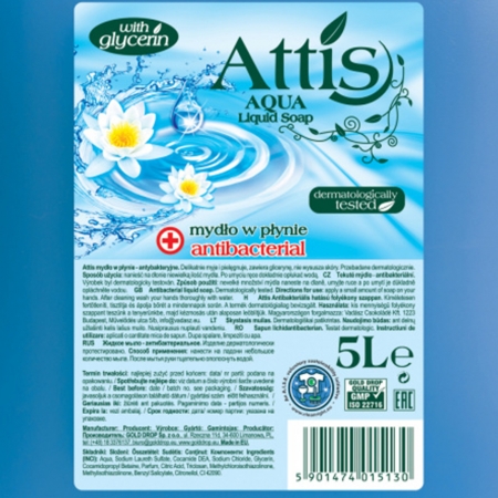 Antybakteryjne mydło w płynie do rąk z gliceryną ATTIS 5L